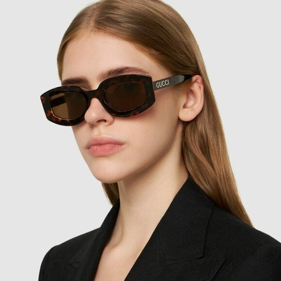 Gucci GG1719S 001 BRAND NEW Sunglasses Black Grey Women Square - Picture 11 of 12